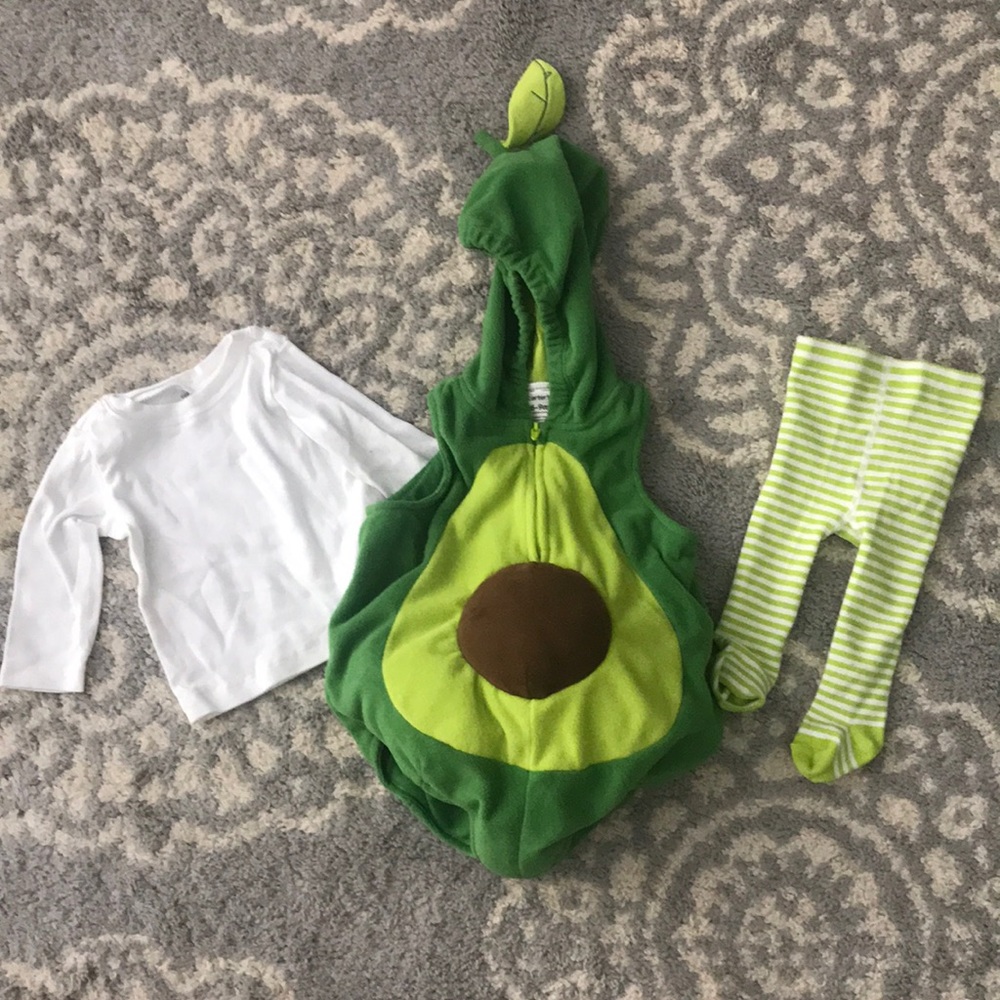 Carters Avocado Halloween Outfit 6-9 months